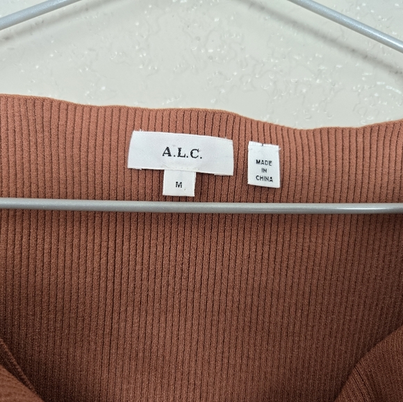 A.L.C. Greer twist-front ribbed-knit top with tank bolero brown M - Picture 8 of 13